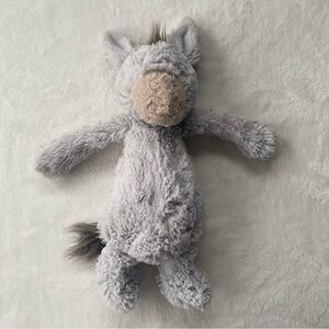 Jellycat Retired Bashful Donkey Medium 12" Gray Beige Stuffed Animal Plush HTF